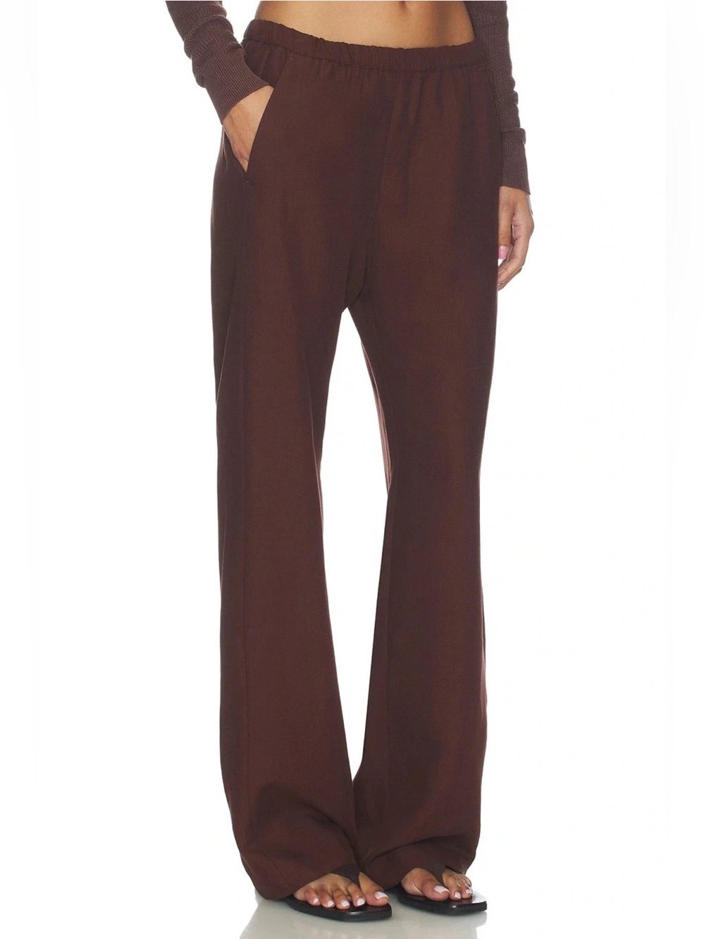 $295 BRAND NEW with Tags Enza Costa Everywhere Pant Twill Linen Brown 0 XS S